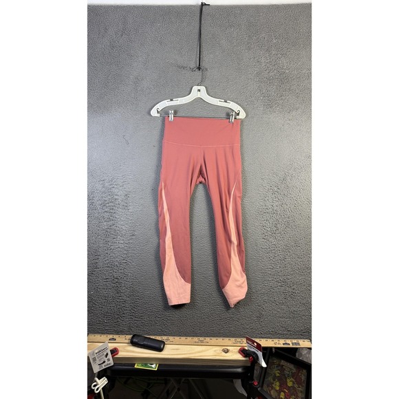 Nike Pants - Nike Yoga Dri-Fit Leggings Womens Large Pink Colorblock Ankle Stretch Activewear